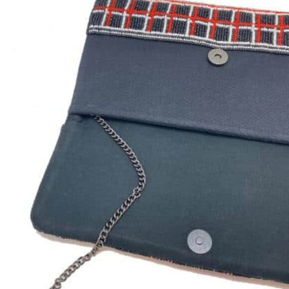 Scottish Terrier Scottie NEW Seed Bead Red Black Crossbody Clutch Handbag Bag - Picture 2 of 4